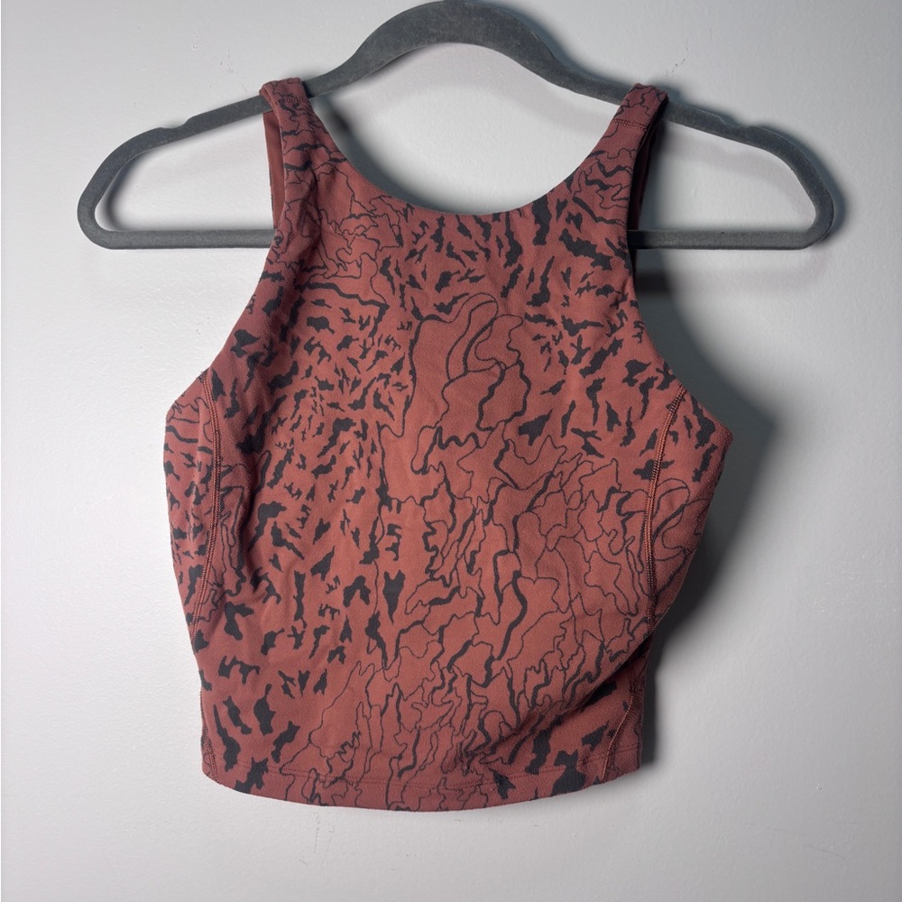 lululemon athletica Rust/Black High Neck Sports Bra Top